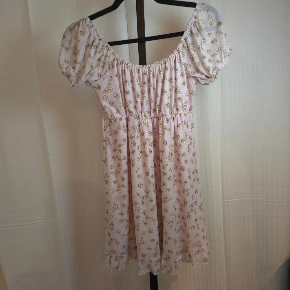 Stitch & Pine‎ Floral Babydoll Dress  Cold-Shoulder Womens XS Y2K Boho Cottage
